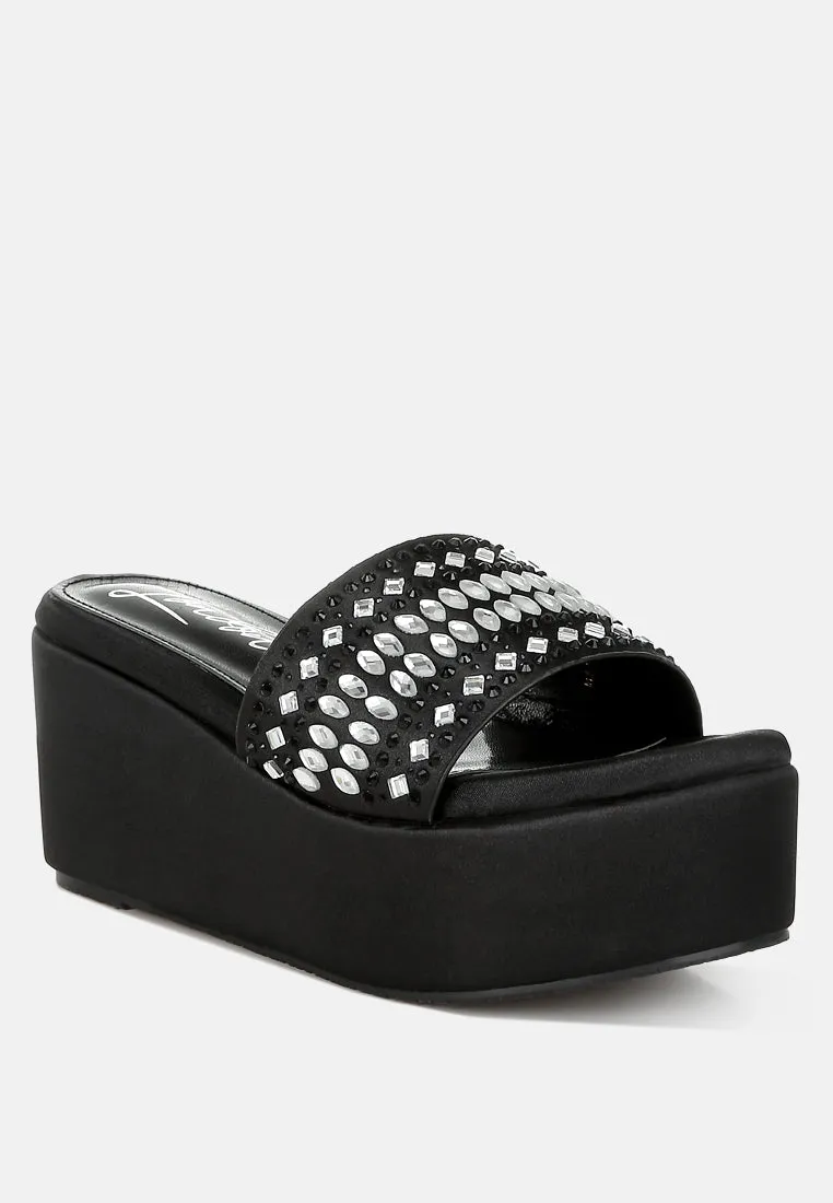 Batanga Diamante & Rhinestone Detail Stylish Flatforms