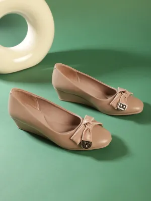 Beige PU Wedge Ballerina (TC-D09069-BEIG)