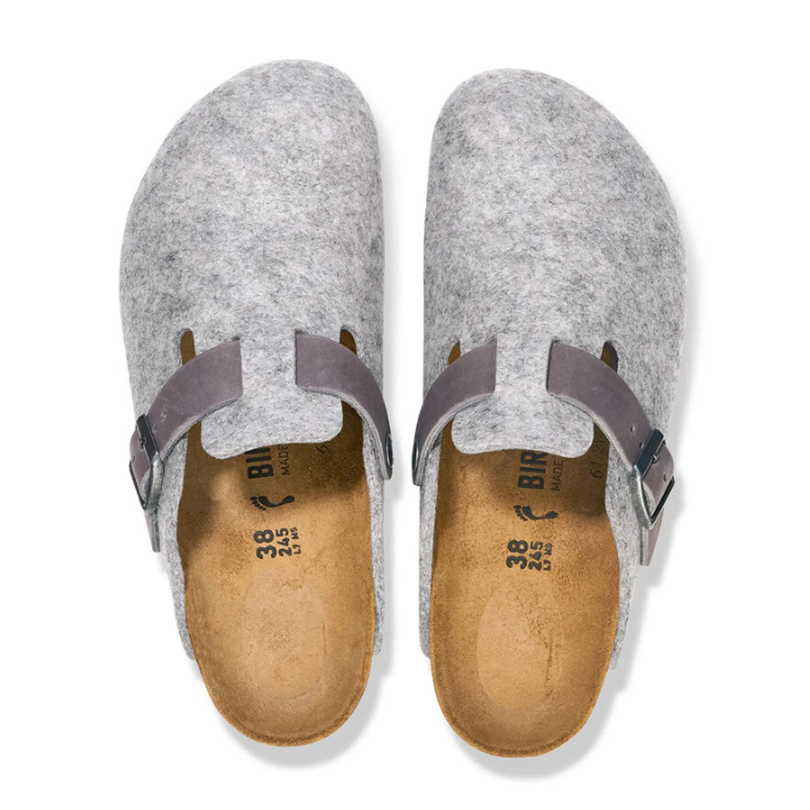 Birkenstock Boston Clog (Women) - Light Gray Leather/Iron Wool