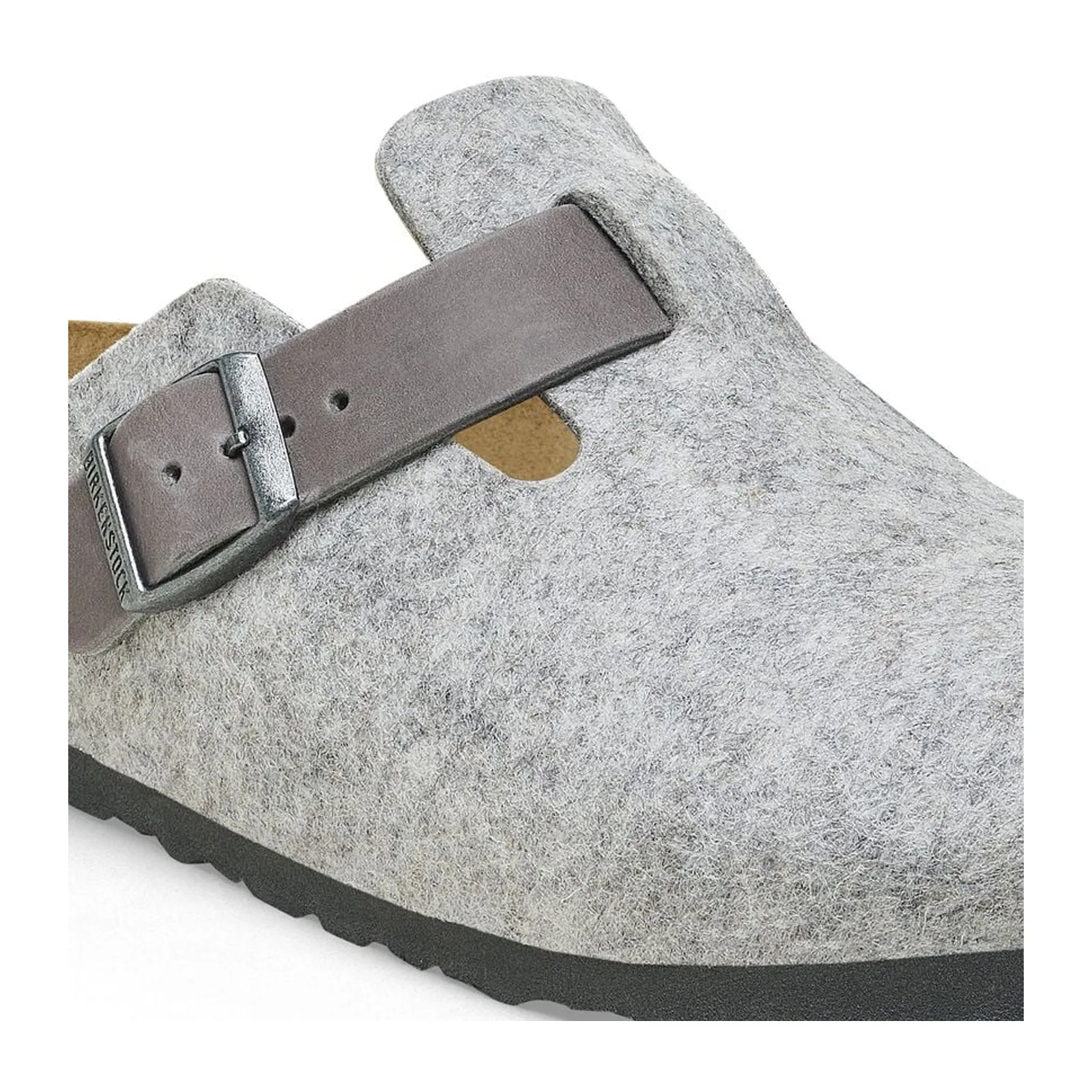 Birkenstock Boston Clog (Women) - Light Gray Leather/Iron Wool