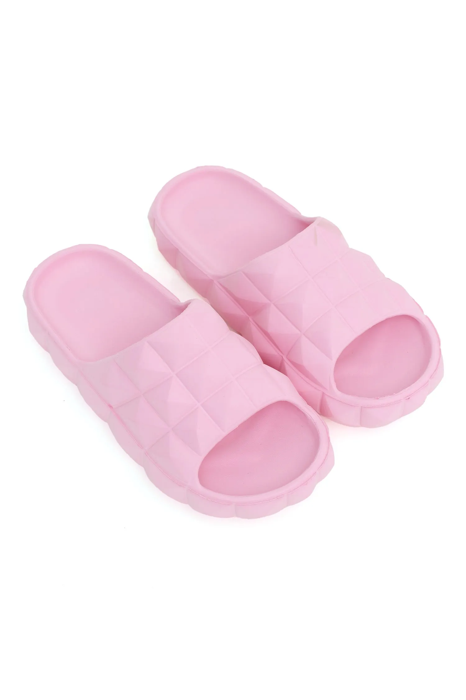 CHIC PATTERN SLIDES-PINK