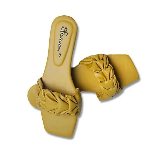 Classy women Sandals yellow|Girls Sandals For Party Wear|Flat Slippers|by slipperfeet