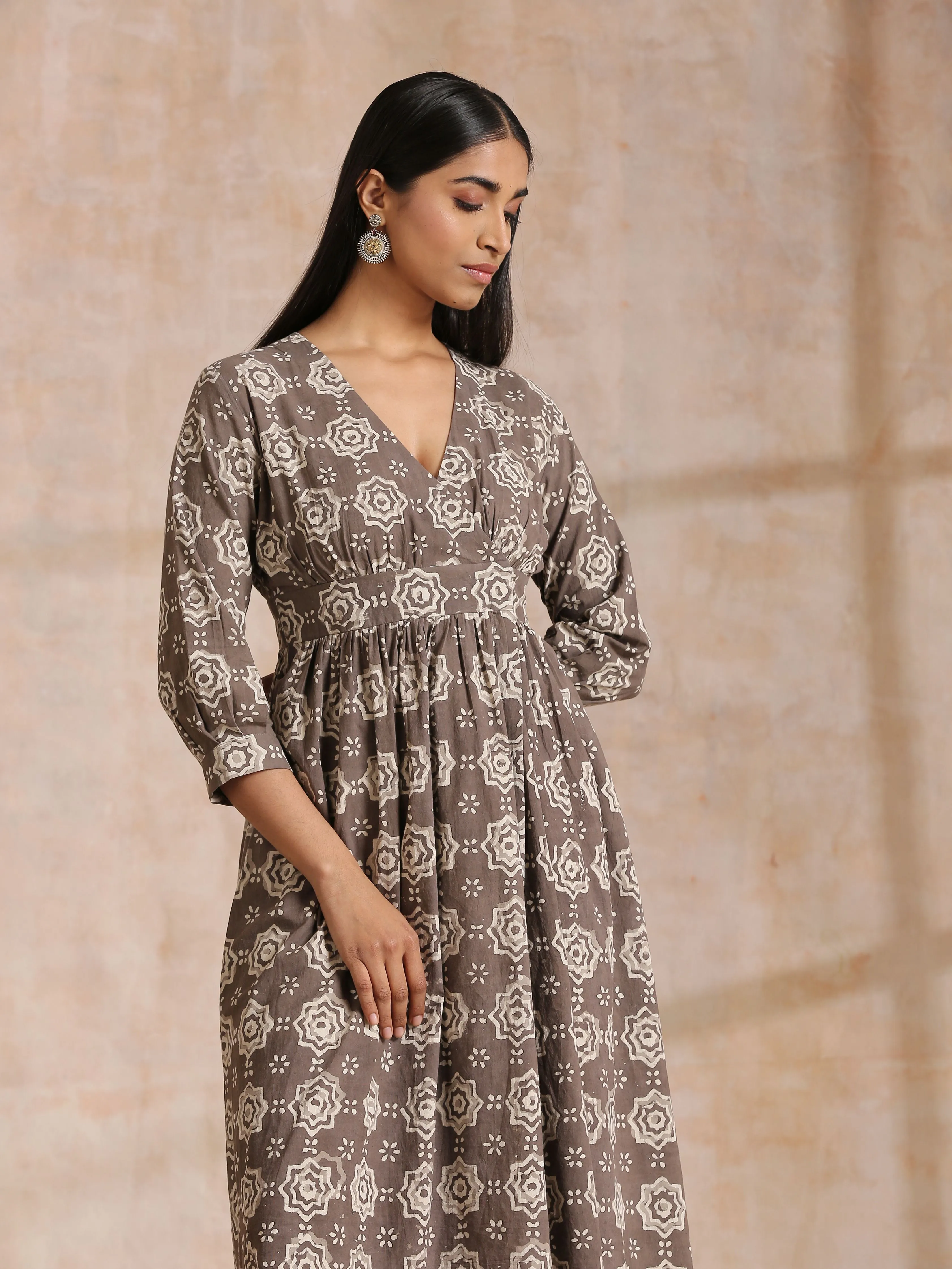 Clay Dabu Overall Print Cotton Wrap Dress | Relove