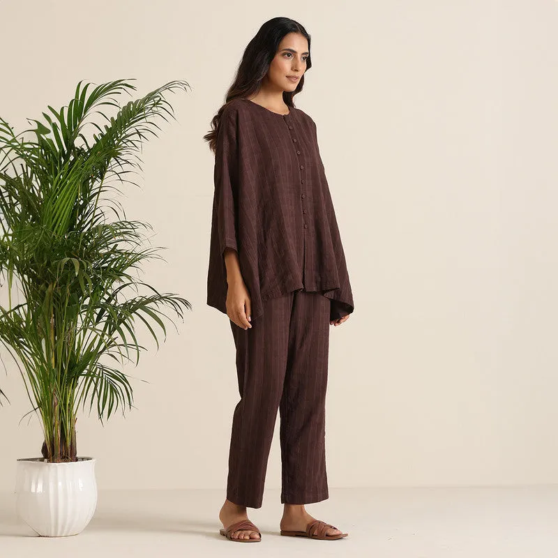 Cotton Co Ord Set for Women | Brown