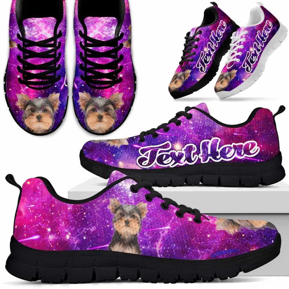 Custom Name Yorkshire Terrier Sneaker, Galaxy Yorkie Dog Lovers Sneakers Running Shoes Gift Men Women, Best Running Shoes