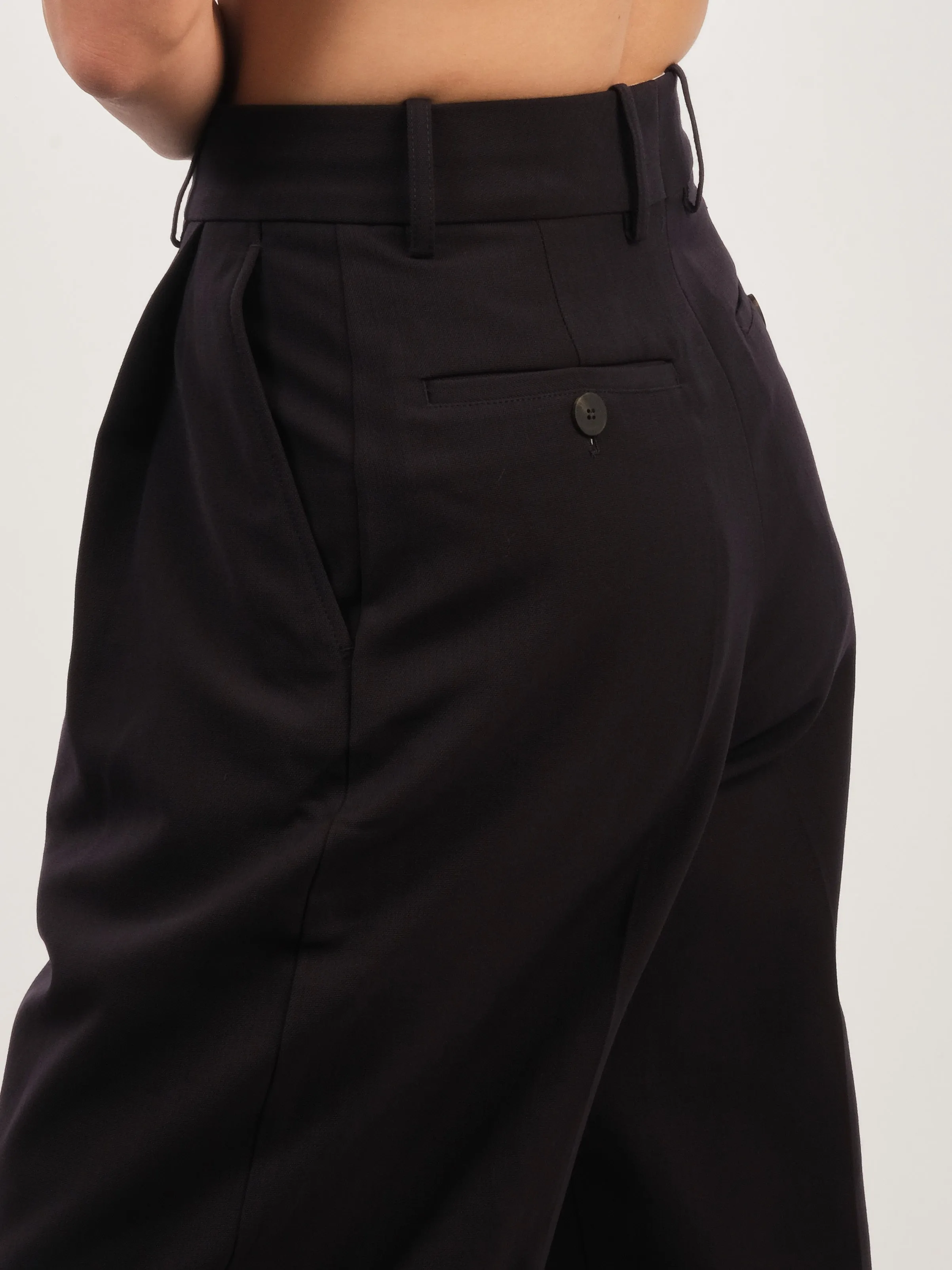 Darkest Navy Sperro Double Pleat Pant