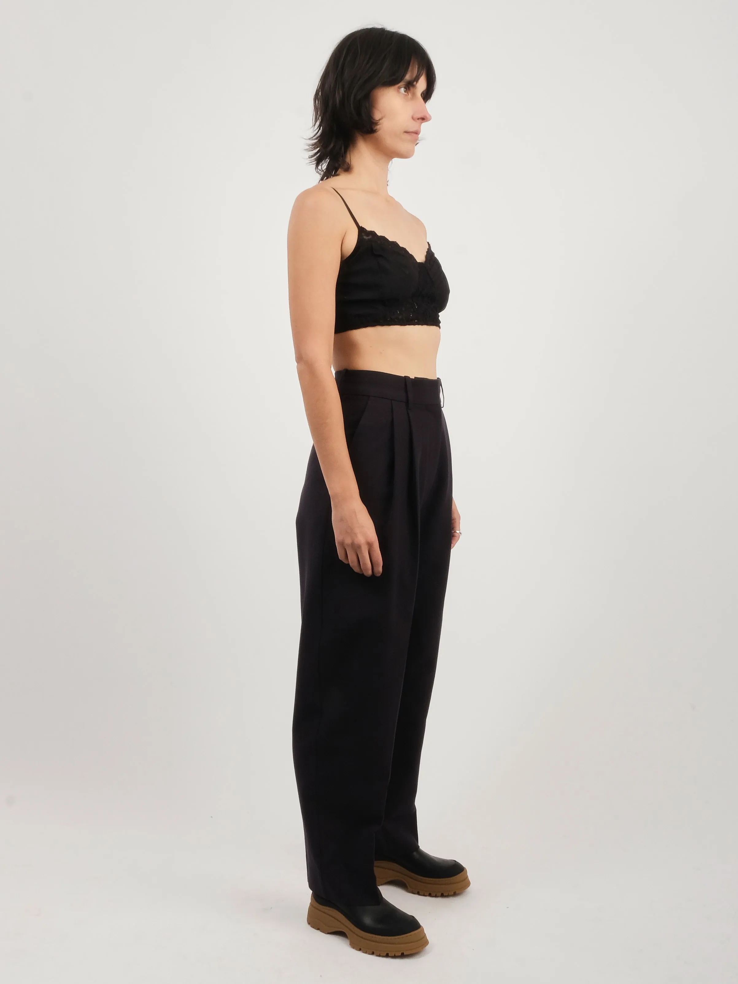 Darkest Navy Sperro Double Pleat Pant