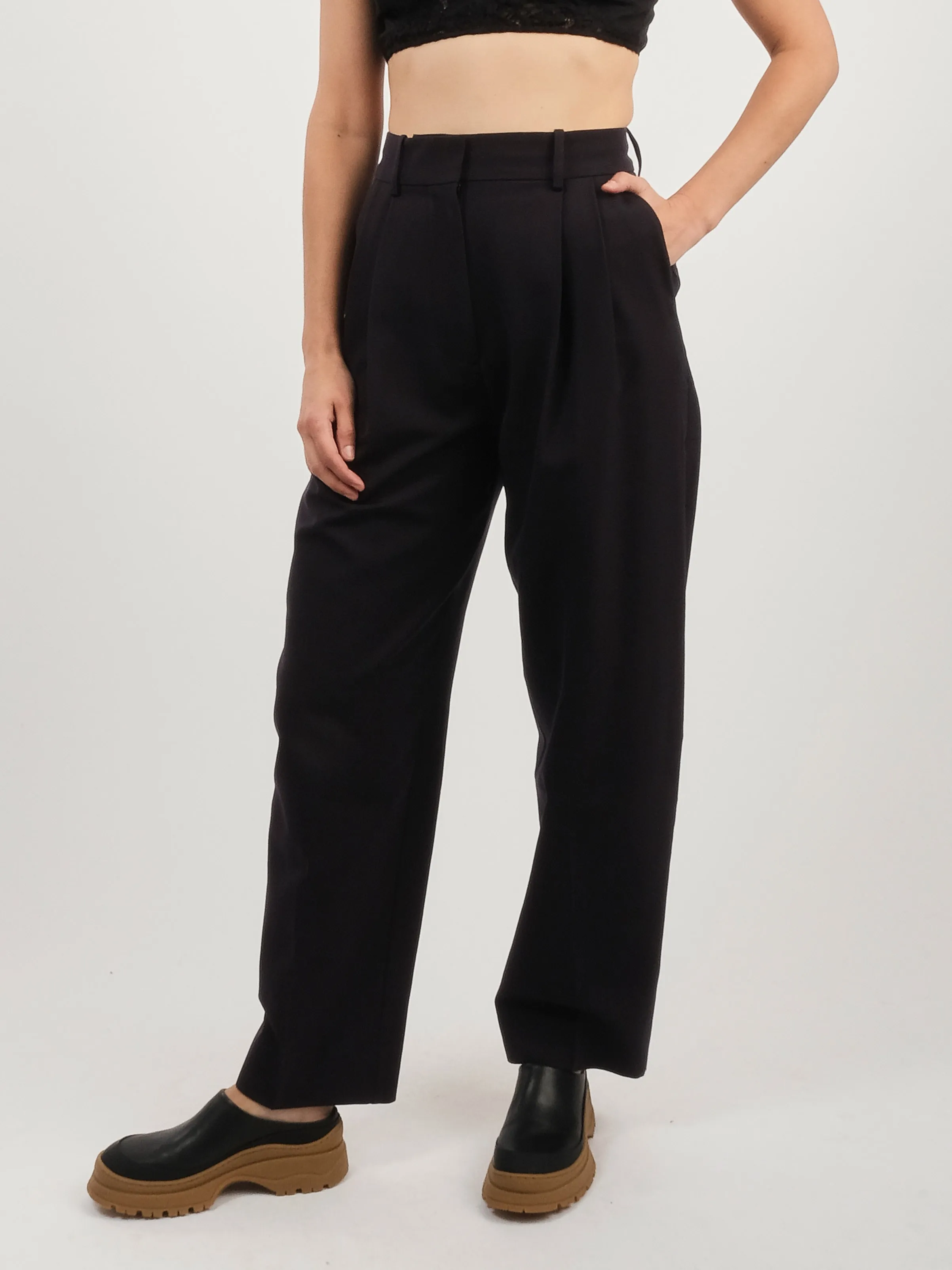 Darkest Navy Sperro Double Pleat Pant