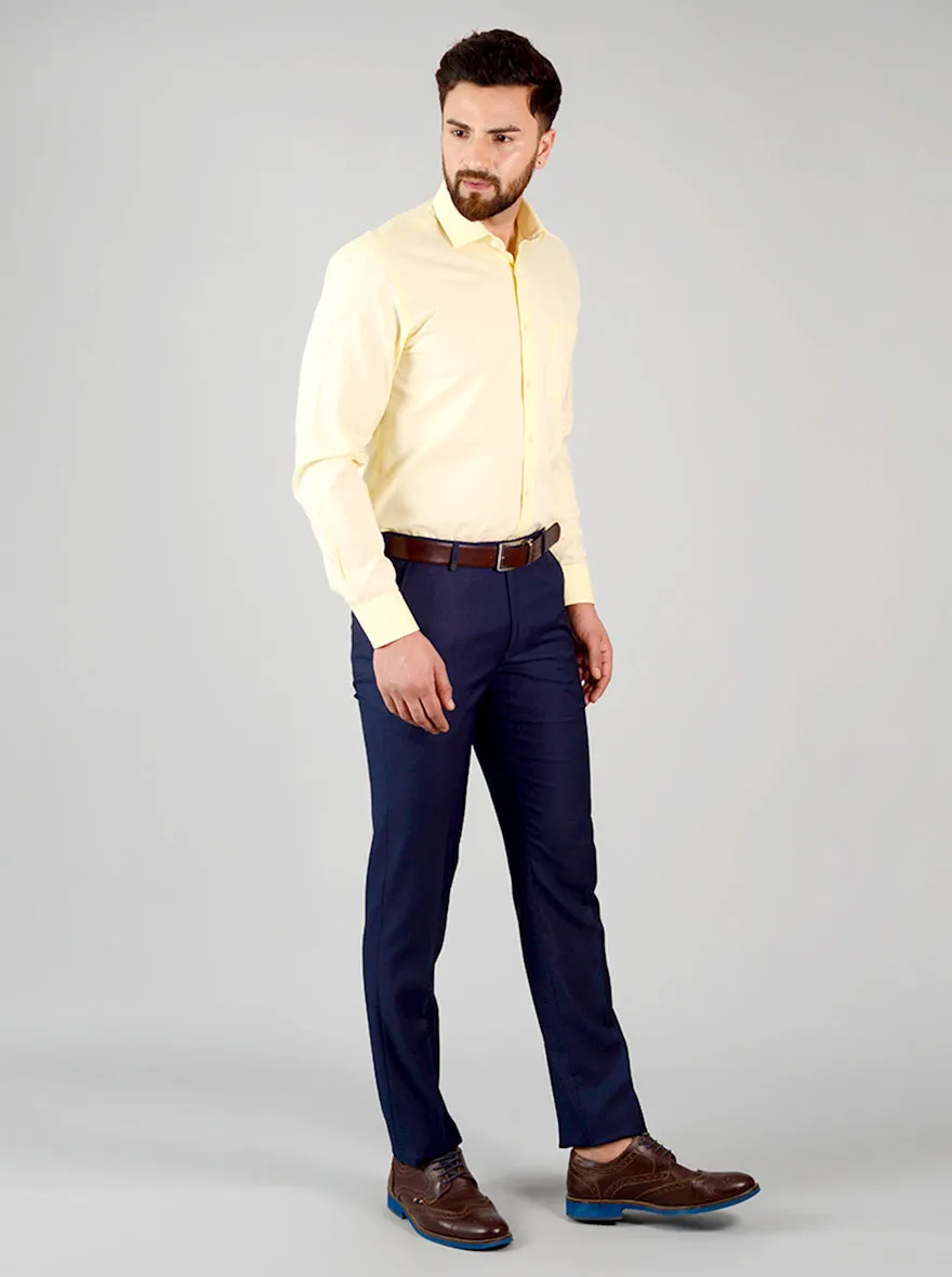 Mellow Yellow Checked Regular Fit Formal Shirt | JadeBlue