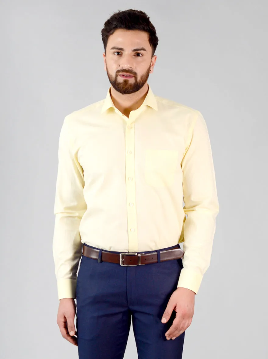 Mellow Yellow Checked Regular Fit Formal Shirt | JadeBlue