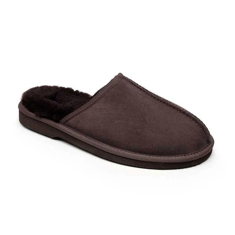 MUBO UGG Mens Slippers Double Face Australia Premium Sheepskin Scuff SW1300