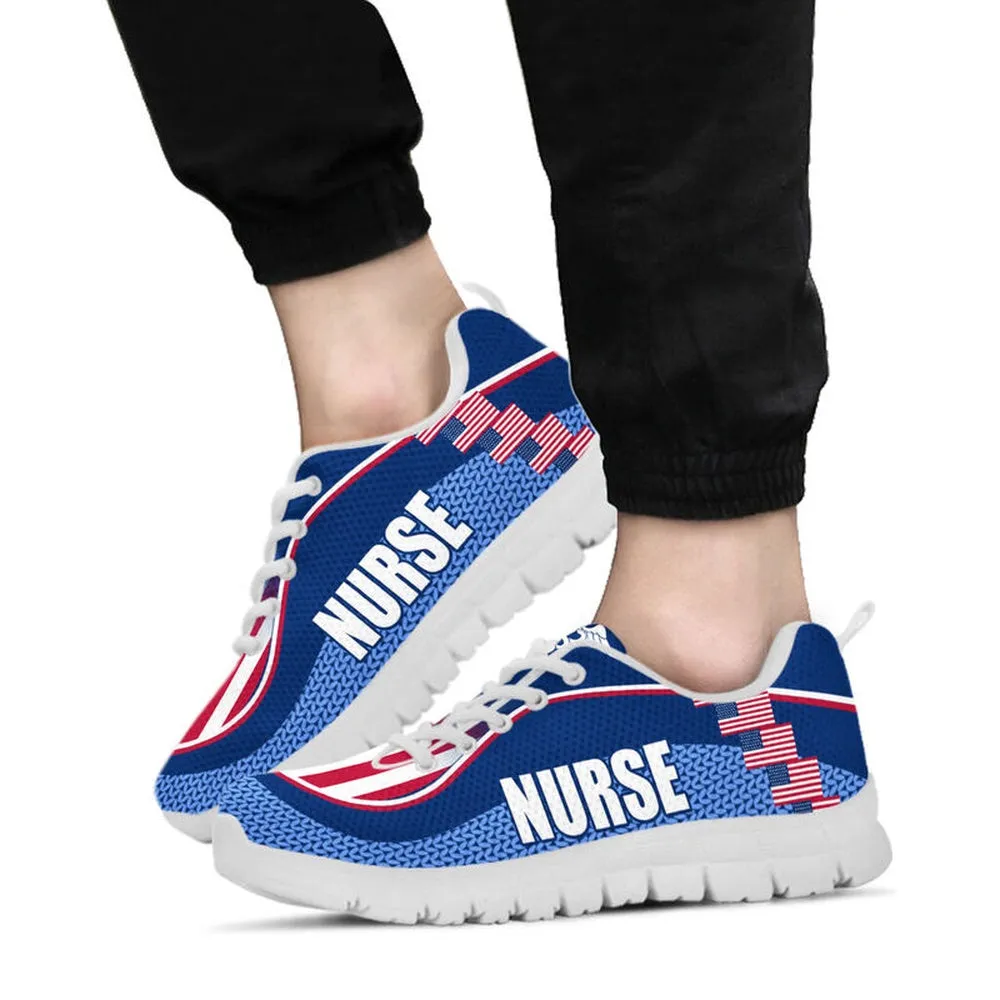 Nurse Sneaker, Nurse America Flag Shoes Sneakers, Best Shoes For Nurses