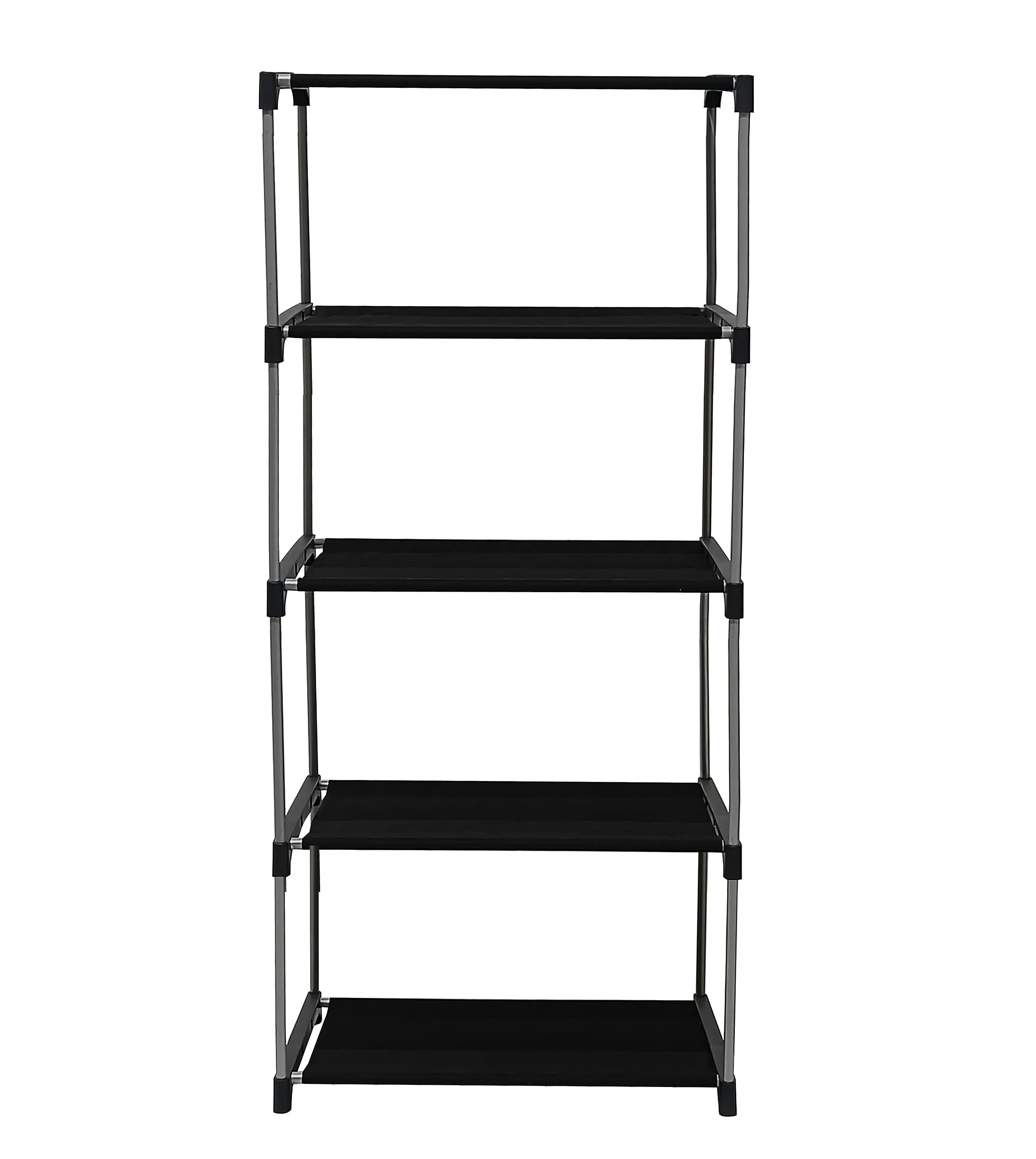 PHILOSHOP® Multipurpose Collepsible 10 Inch & 4 Layer Metal Shoe Rack, Collepsible Wardrobe,Shoe Cabinet, with Adjustable Shelves Shoe Rack for Home & Office (Black, Metal)