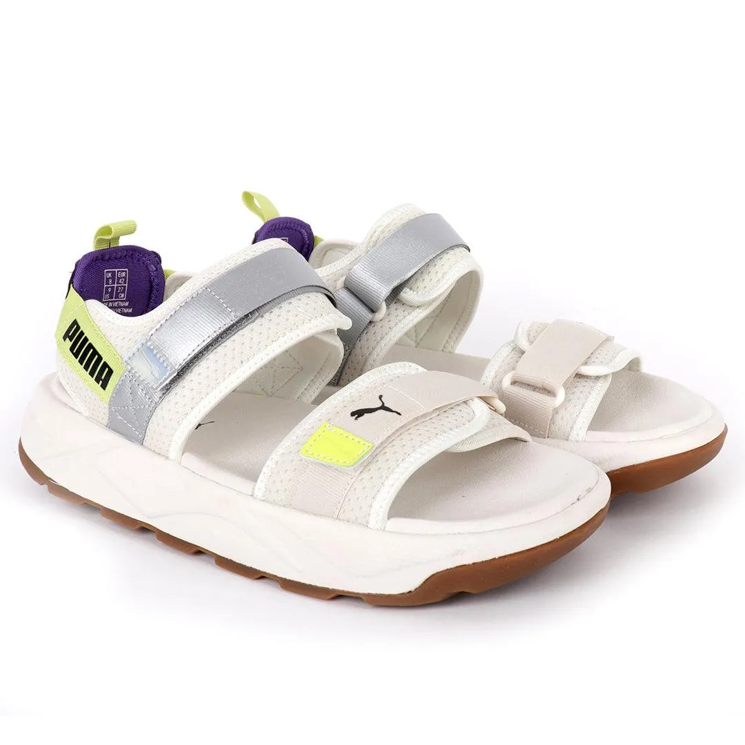 PU Rs Future Rider Sandals Iri Full Black Designed-White