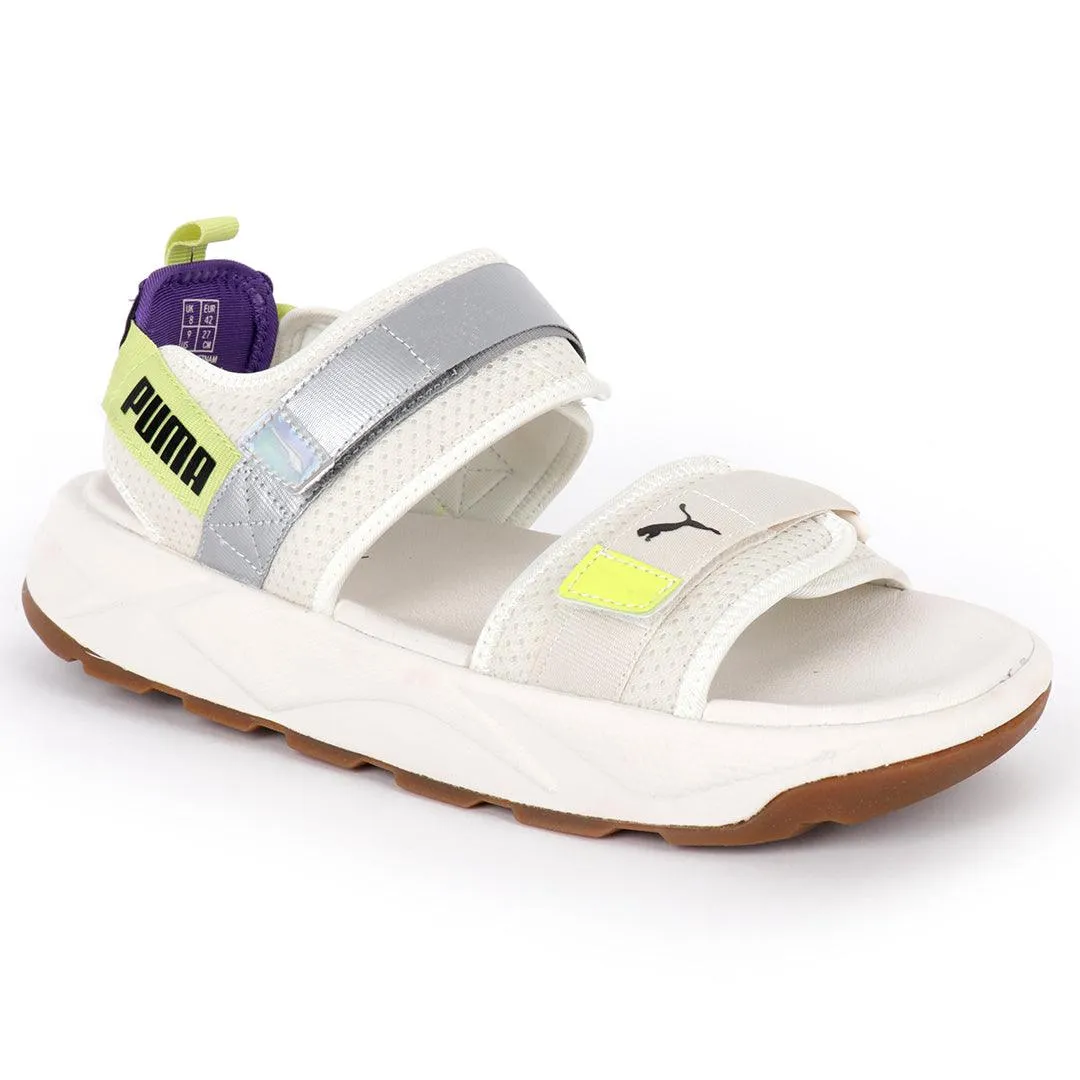 PU Rs Future Rider Sandals Iri Full Black Designed-White