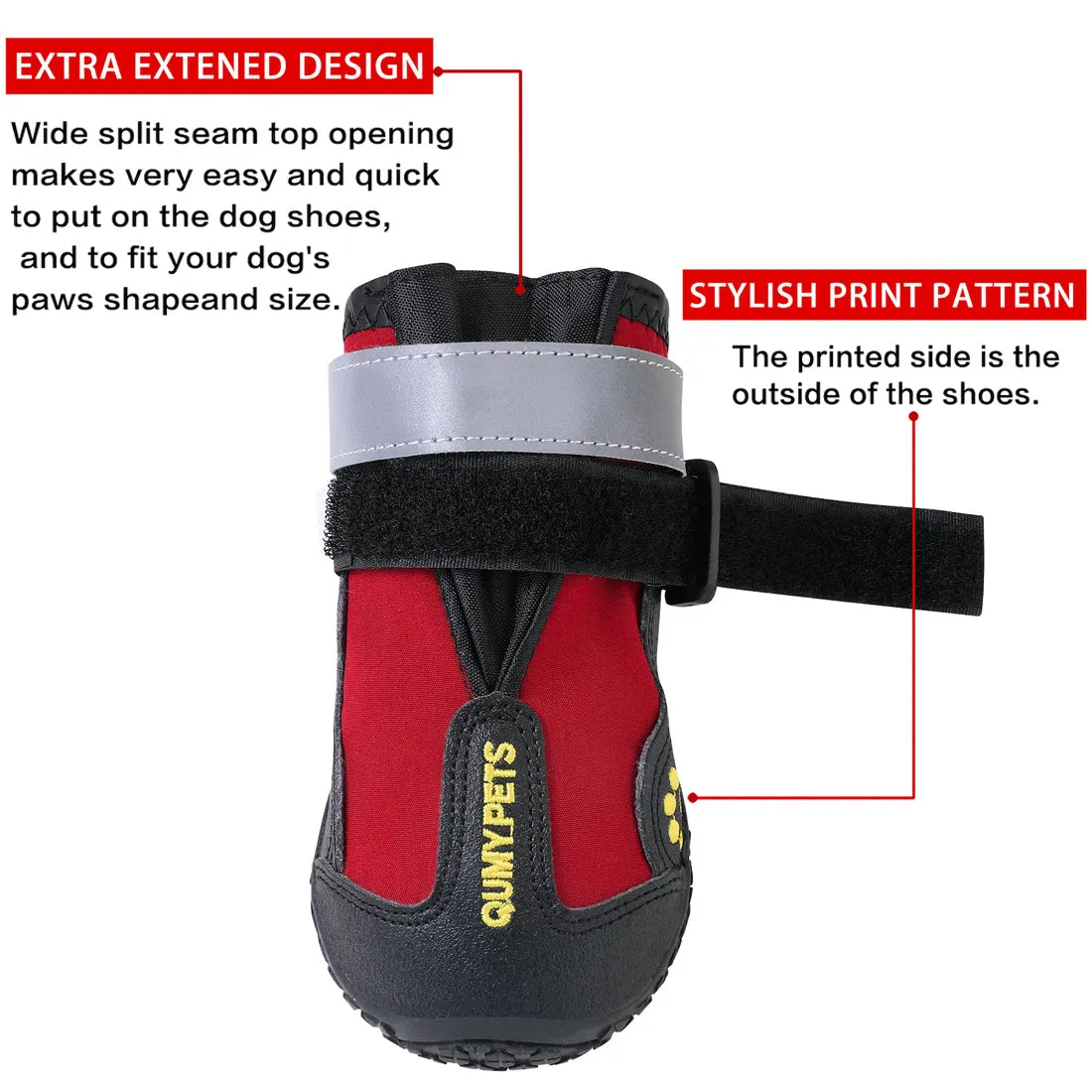 QUMY Dog Shoes for Medium Large Breed