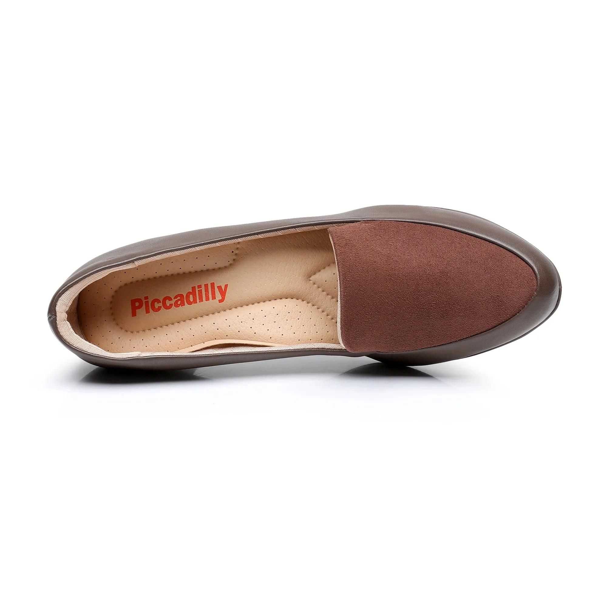 "Walk in Style: Piccadilly Brown Chunky Block Heel Dress Pump Shoes" (130.171)