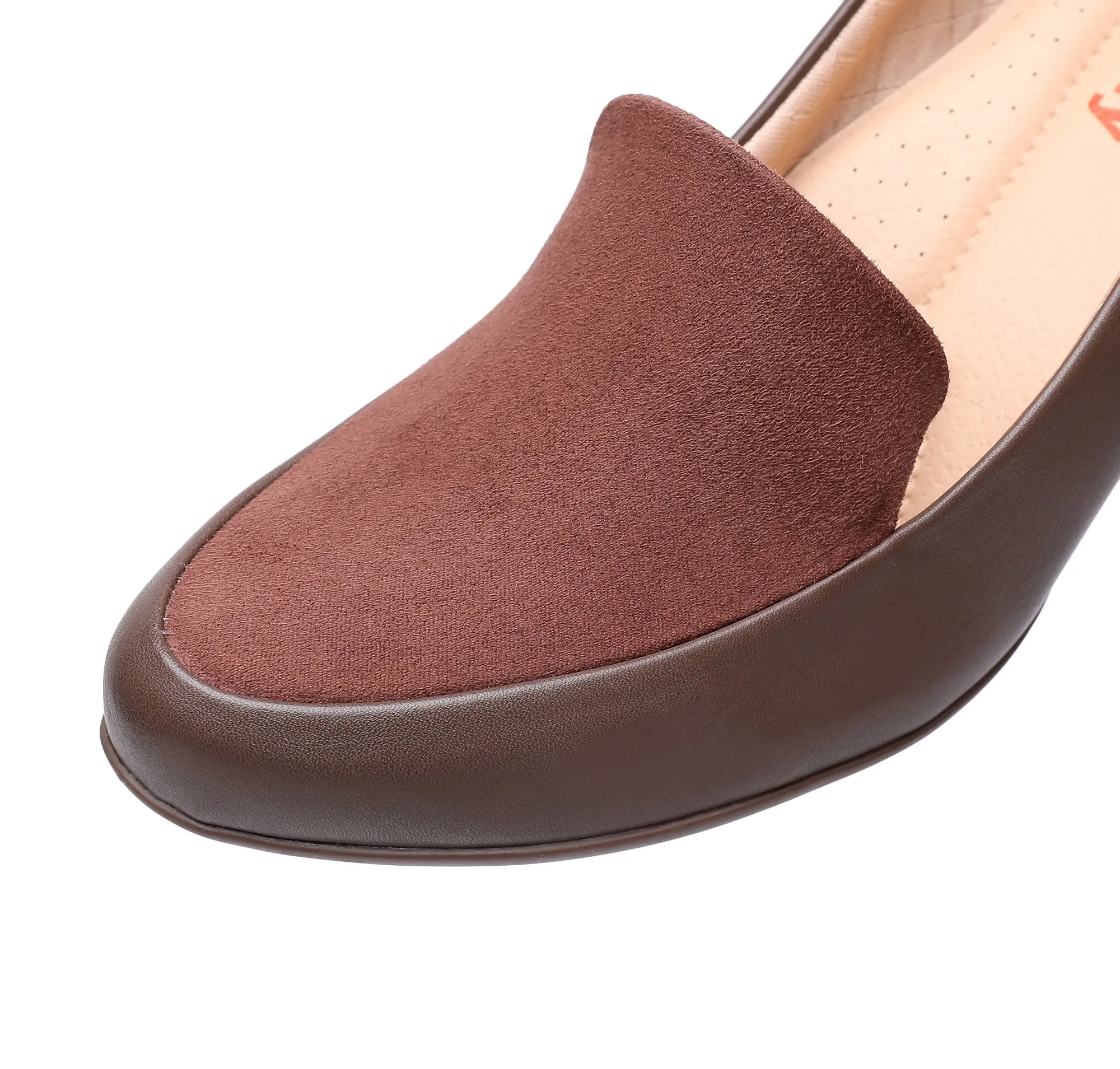 "Walk in Style: Piccadilly Brown Chunky Block Heel Dress Pump Shoes" (130.171)