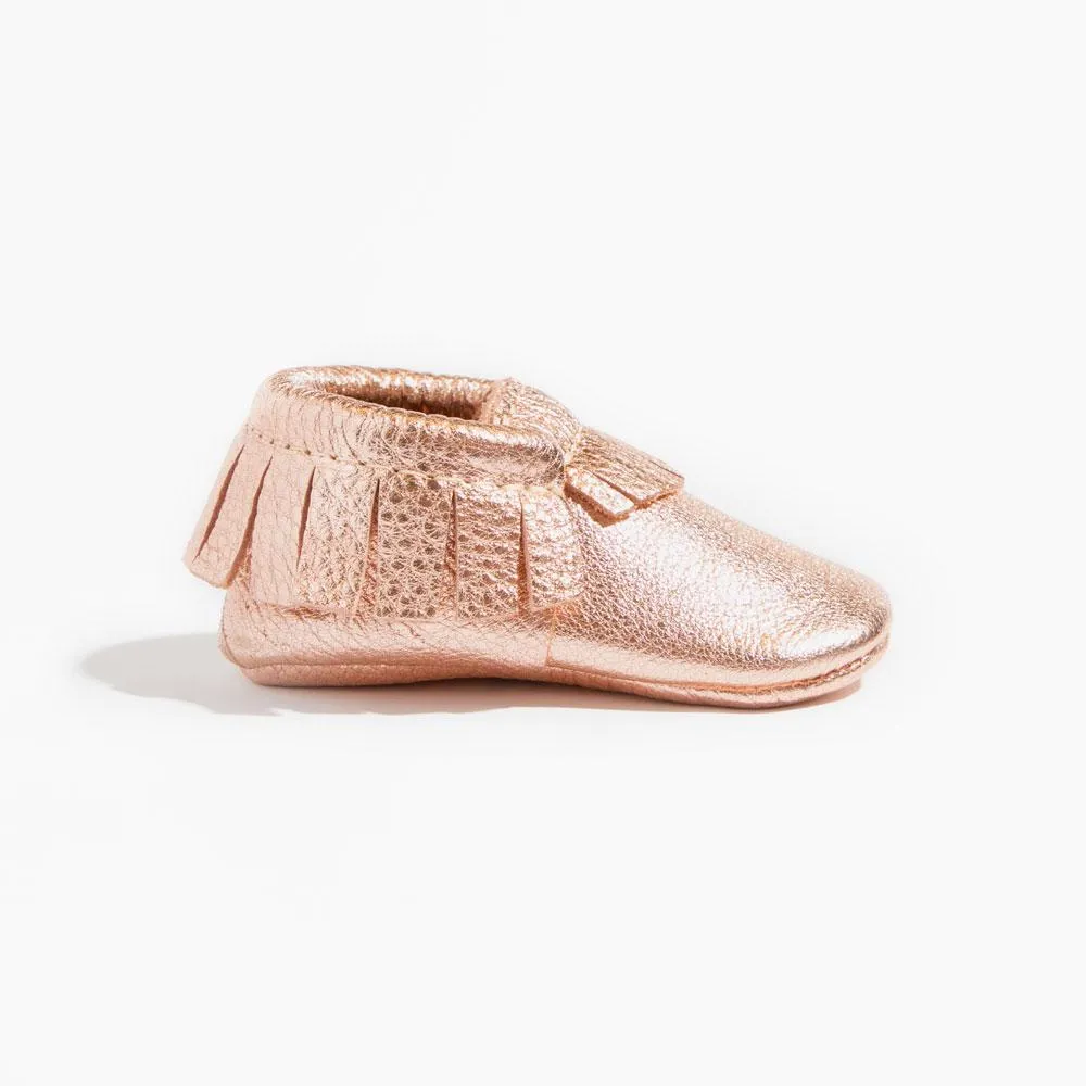 Rose Gold Moccasin Baby Shoe