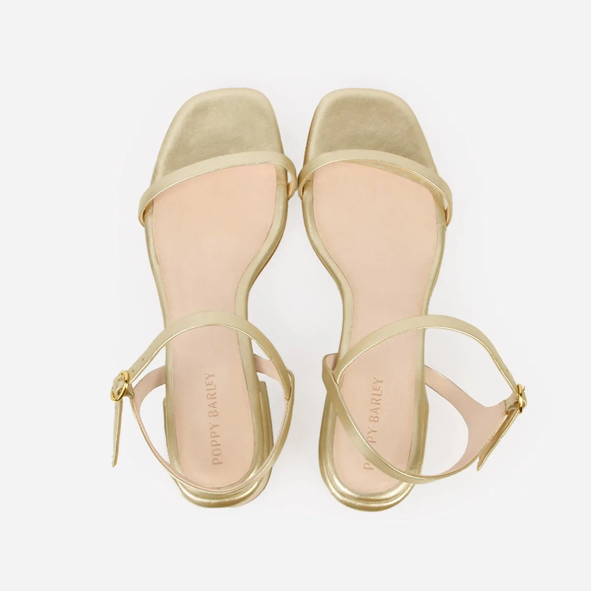 The Lindsay Heeled Sandal Champagne